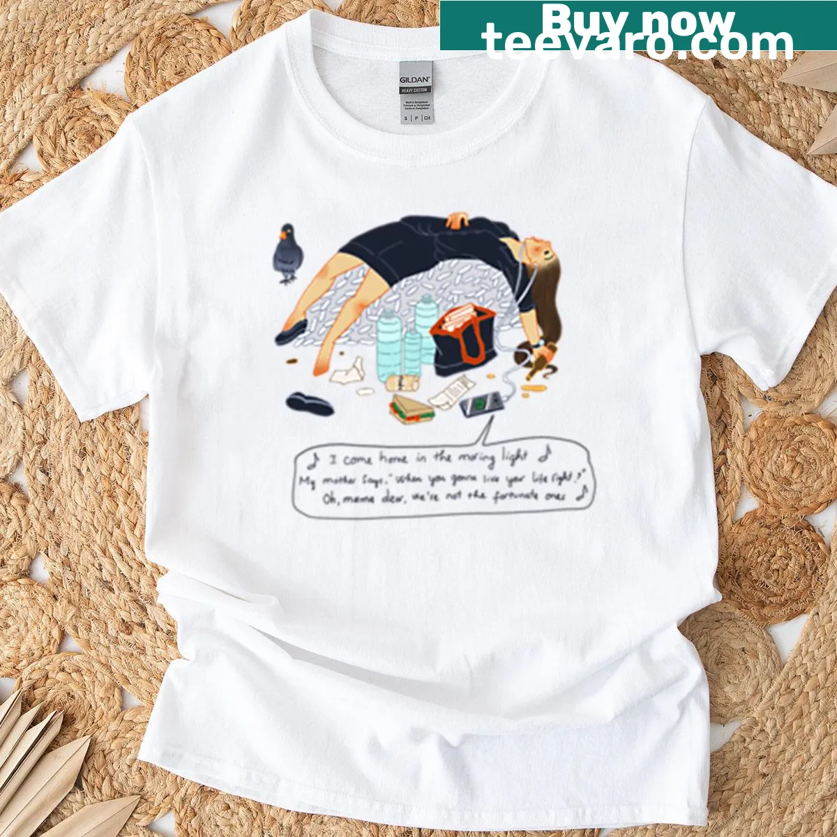 Illustration of Shibuya, Tokyo, capturing its vibrant energy. — on a men's t-shirt