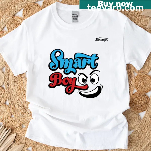 Playful typography celebrating intelligence on an oversized tee.