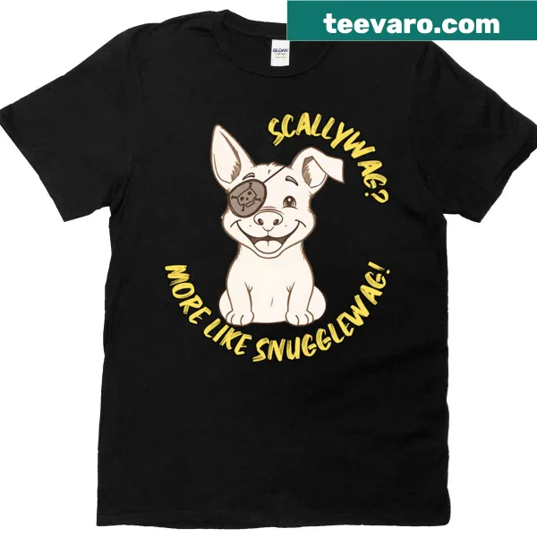 Oversized dog-themed shirt with pirate pup quote