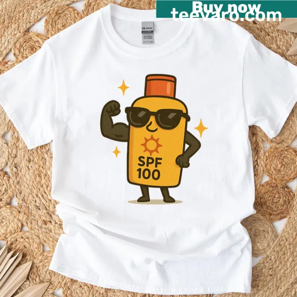 Oversized T-shirt with 'SPF 100' printed design