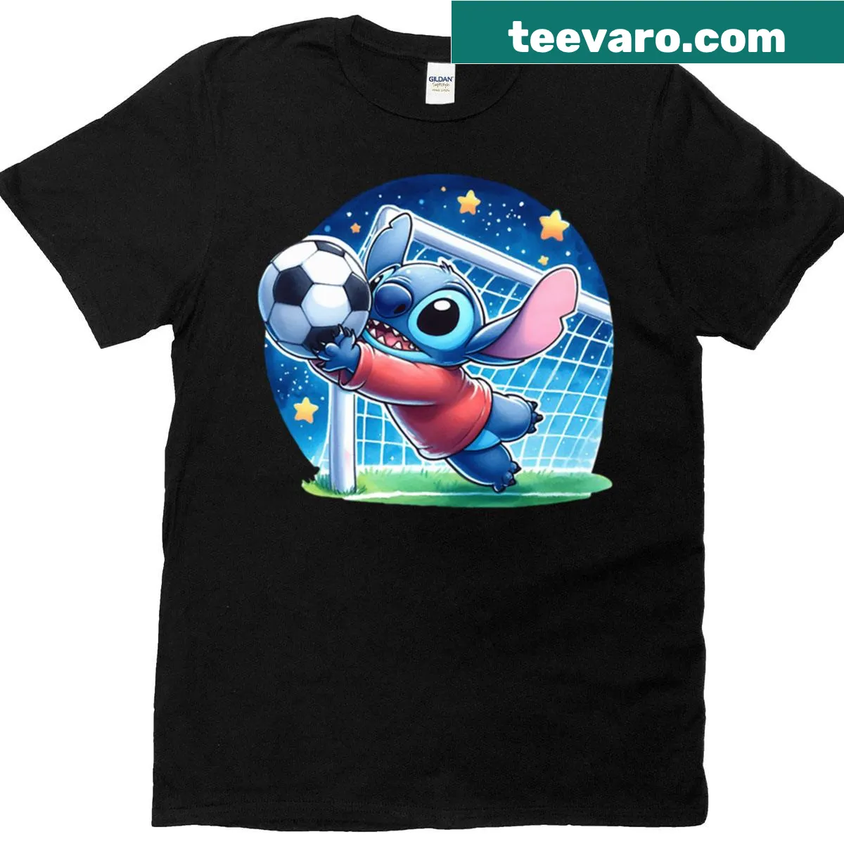 Illustration of a goalkeeper on a sports-themed T-shirt. — on a men's t-shirt
