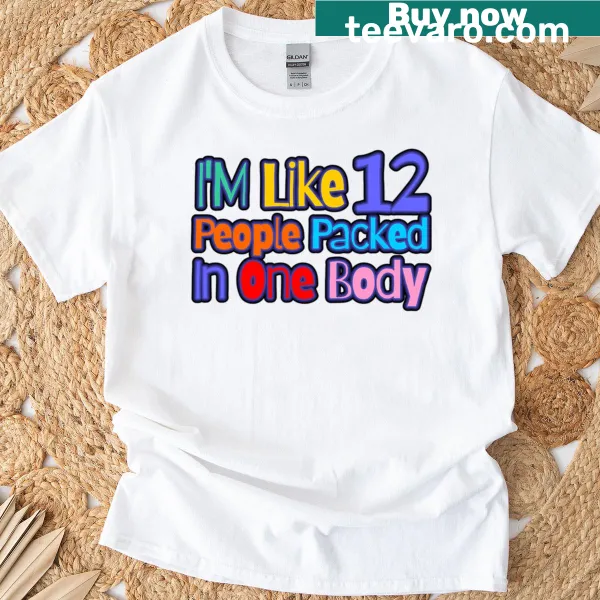 Cartoon ice cream graphic with humorous text on t-shirt