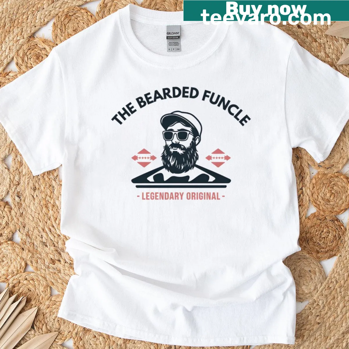 Funny typography design declaring 'Legendary Original Funcle' on T-shirt — on a men's t-shirt