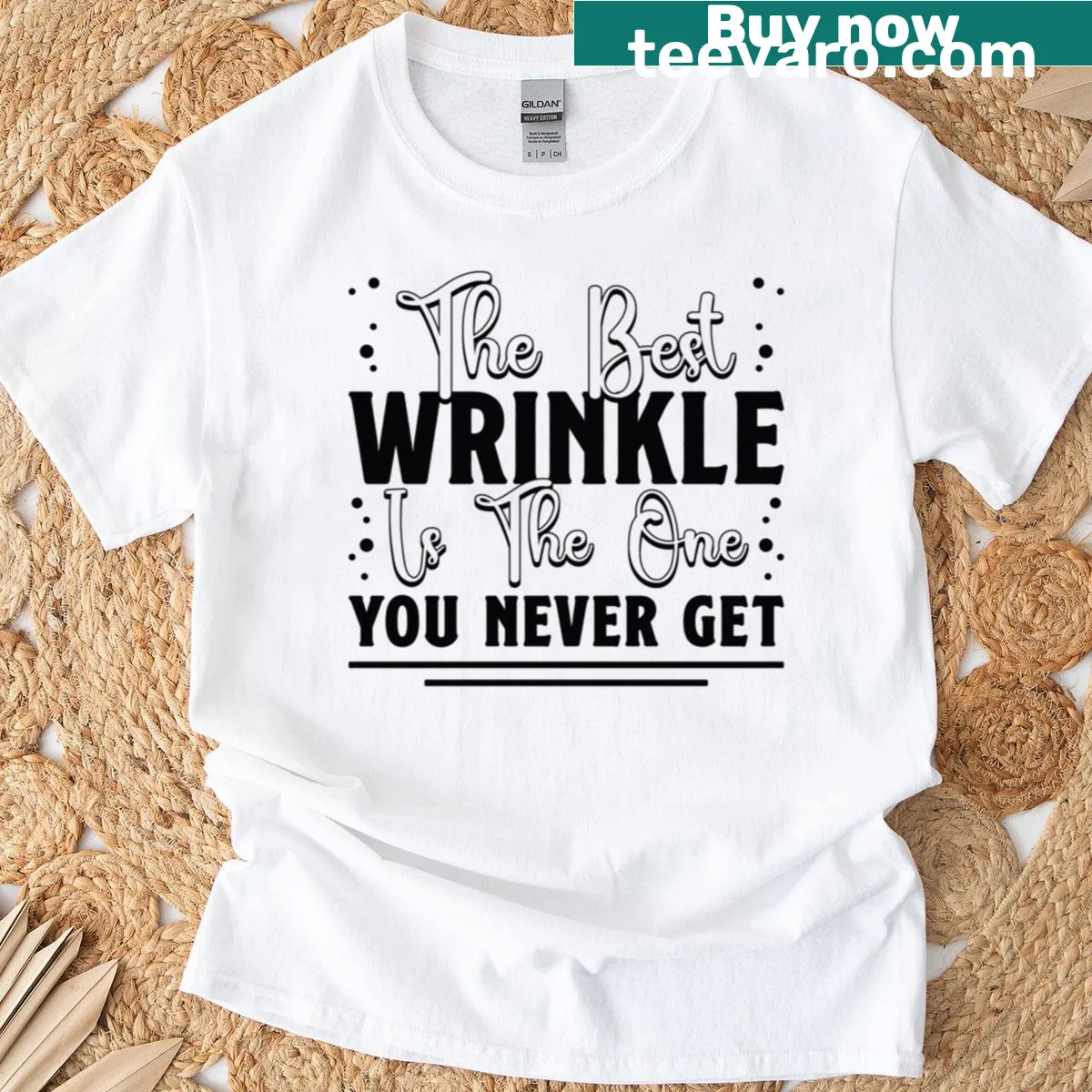 Humorous typography declaring 'The Best Wrinkles' on T-shirt — on a men's t-shirt