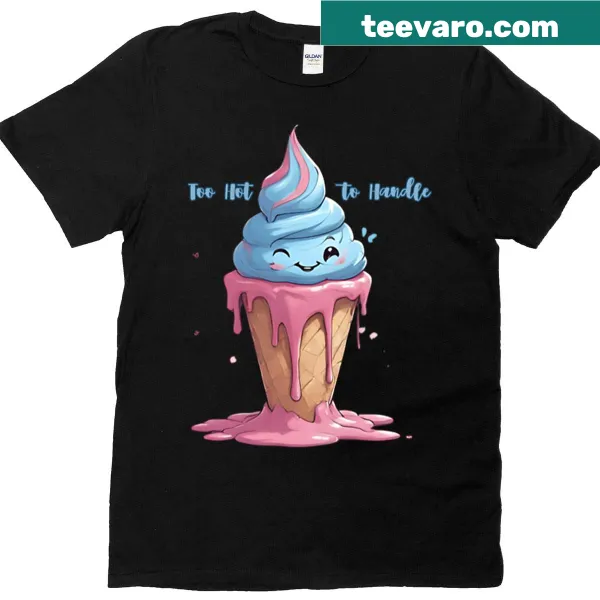 Oversized T-shirt with a melting ice cream graphic for summer