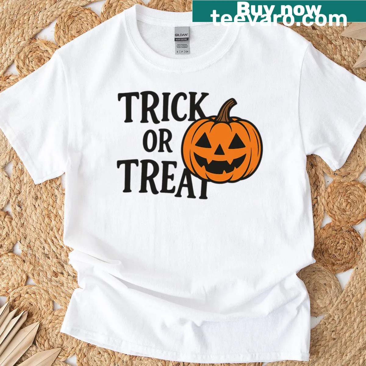 Cute pumpkin jack-o-lantern graphic for Halloween on a t-shirt — on a men's t-shirt
