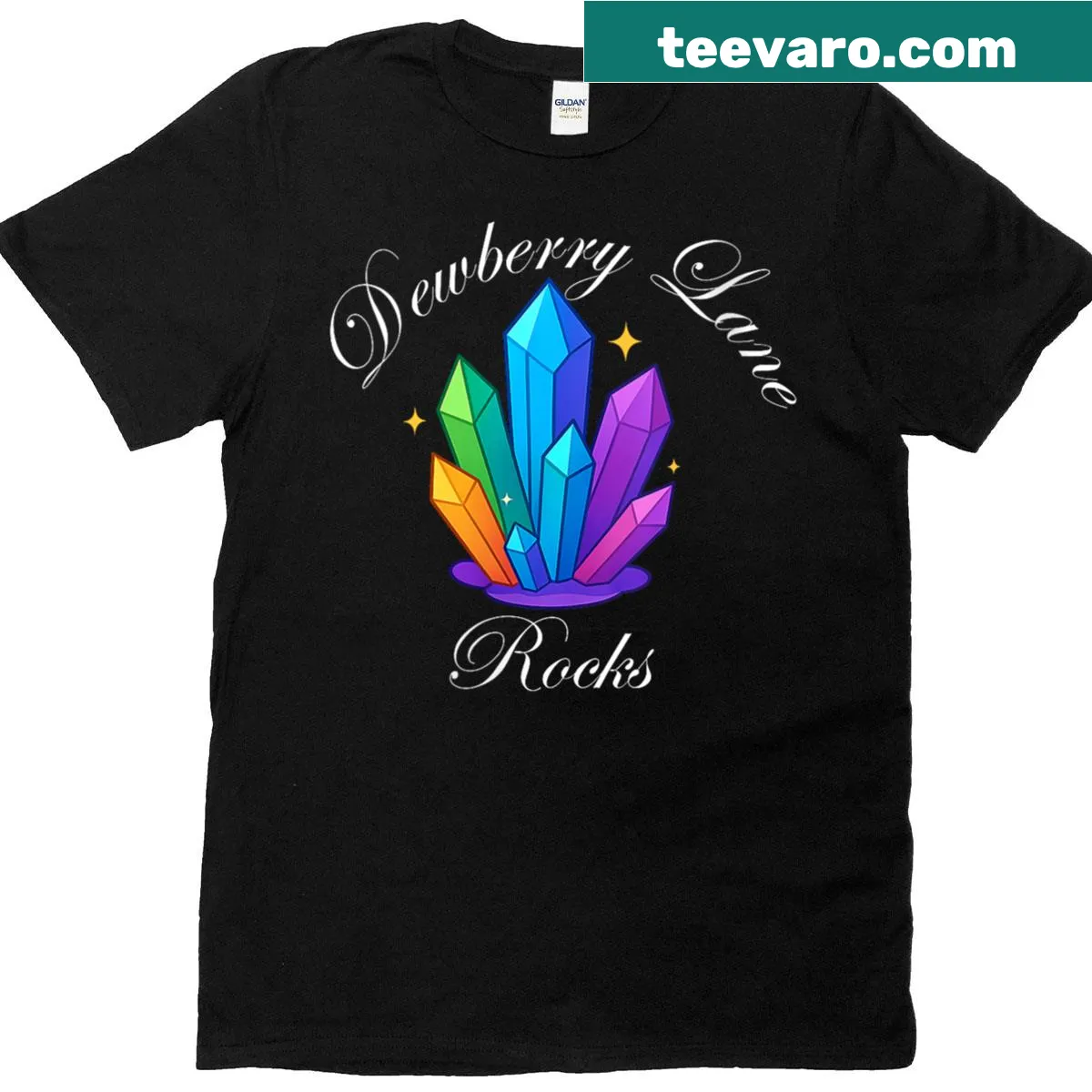 Charming rocks and crystals graphic T-shirt for women — on a men's t-shirt