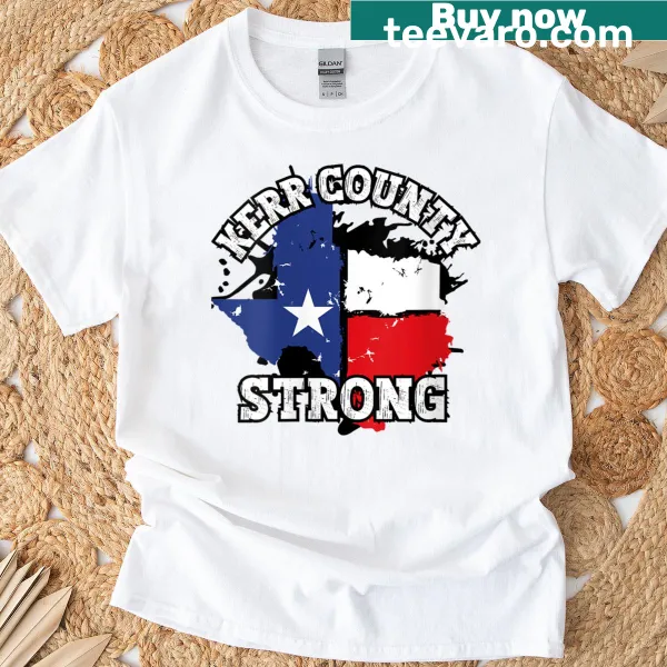 Kerr County Strong T-shirt with bold typography for women