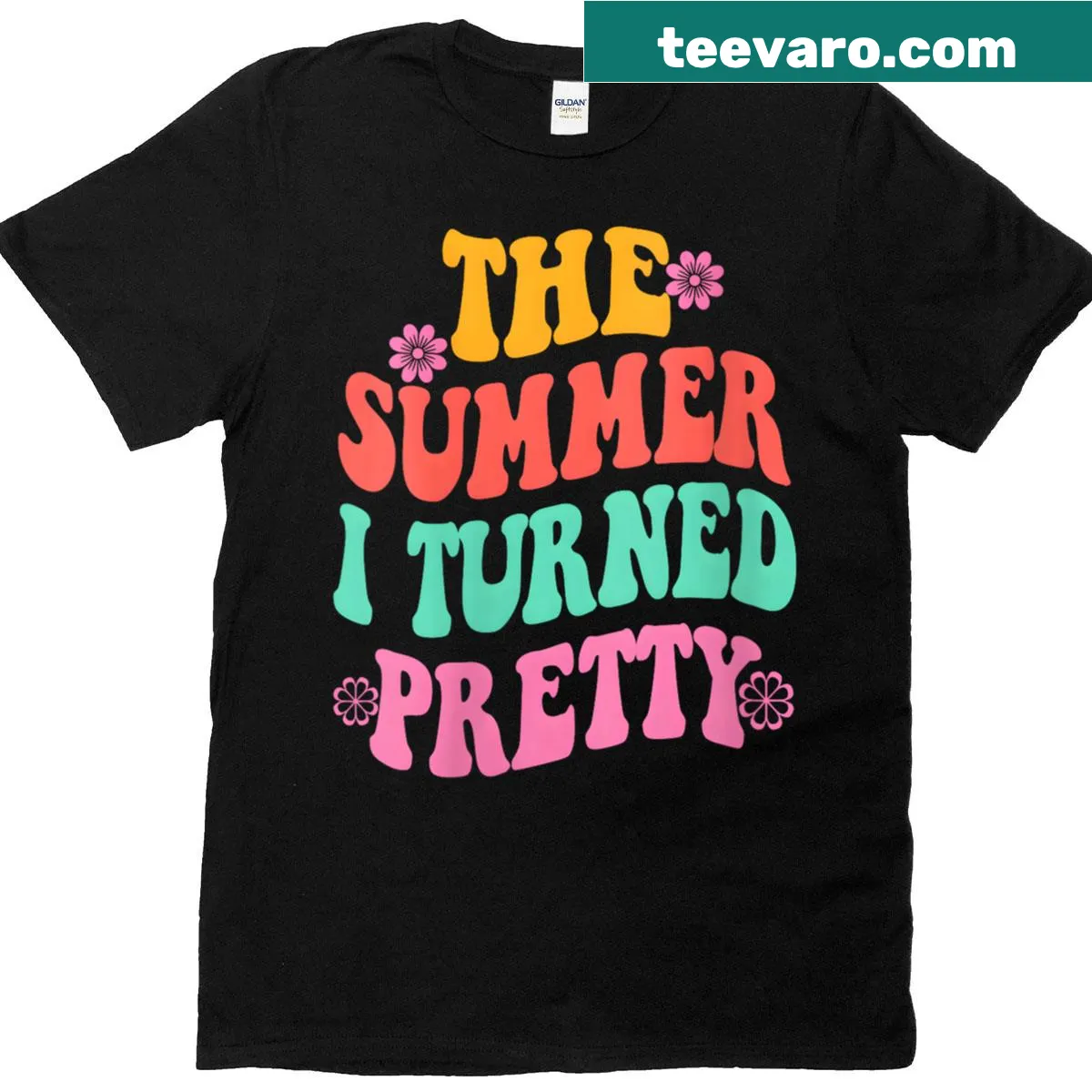 Funny beach T-shirt with 'I Turned Pretty' text — on a men's t-shirt