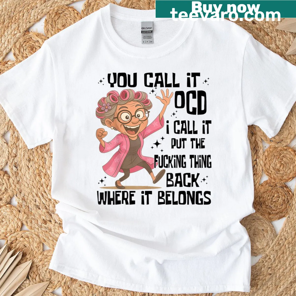 Edgy T-shirt with a humorous phrase about OCD — on a men's t-shirt