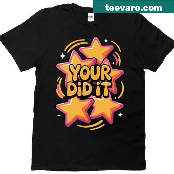 Cute star cartoon celebration design on a t-shirt