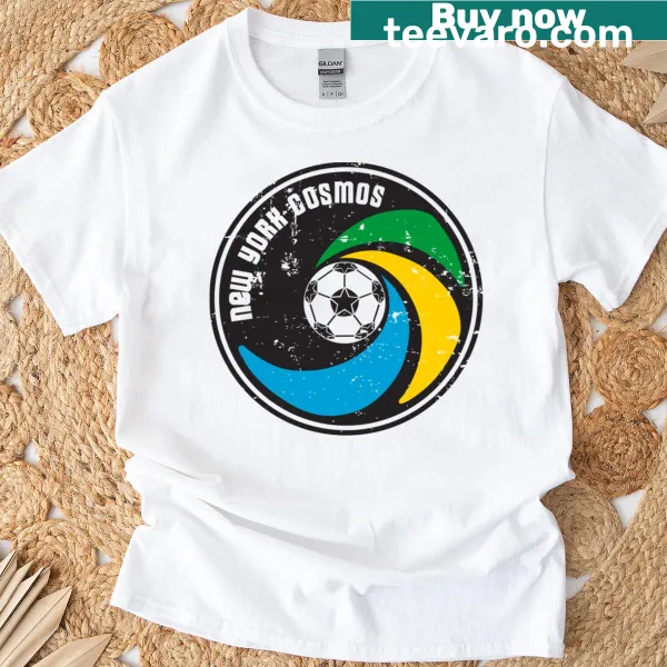 Vintage-style T-shirt featuring the logo of the 1971 New York Cosmos