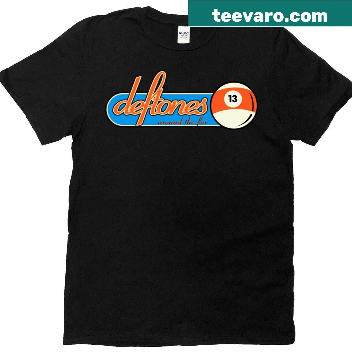 Vintage Deftones 'Around The Fur' T-shirt design — on a men's t-shirt