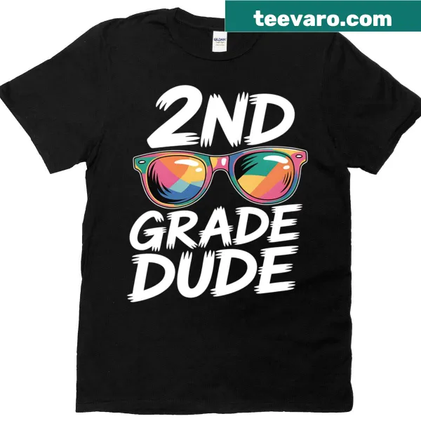 Back-to-school T-shirt for second graders with playful cartoon design