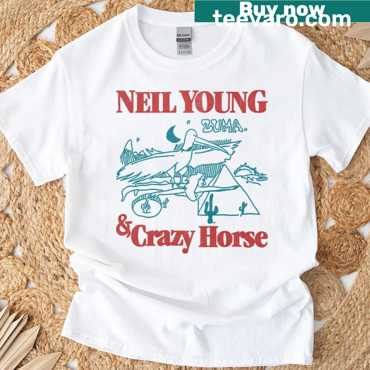 Vintage-style fanmade Neil Young Crazy Horse t-shirt for kids — on a men's t-shirt