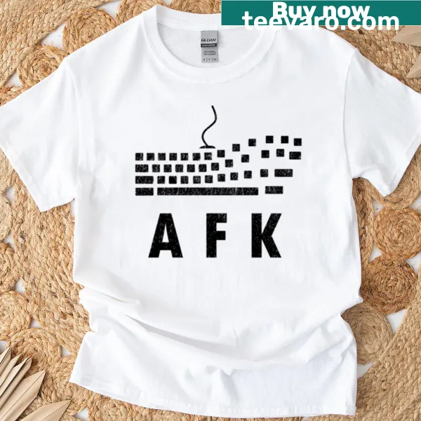 Typographic T-shirt with humor about gaming keys in disarray