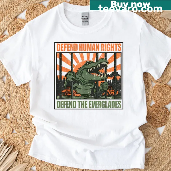 Alligator t-shirt with human rights and Everglades messages