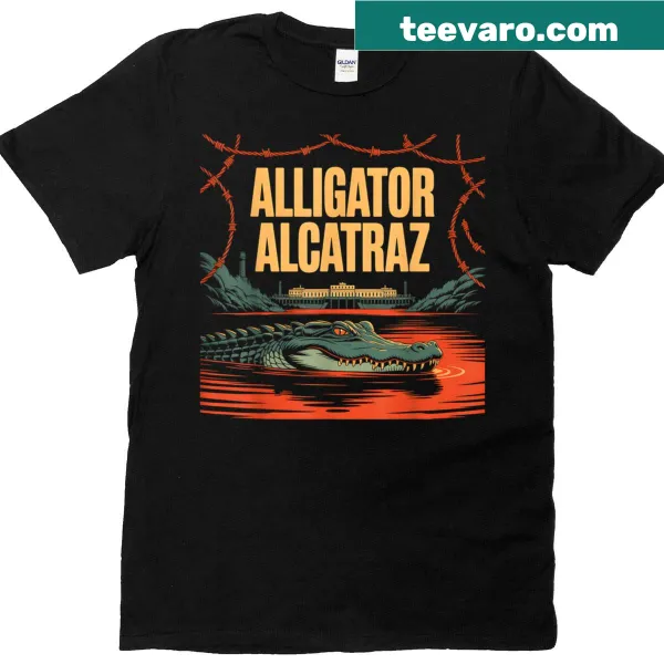Playful alligator parody graphic T-shirt design