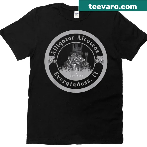 Parody design t-shirt featuring alligator and Everglades theme