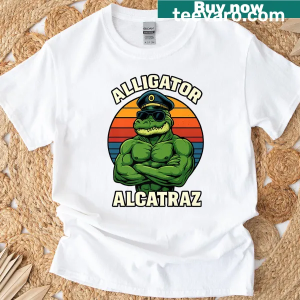 Playful parody design of Alligator Alcatraz