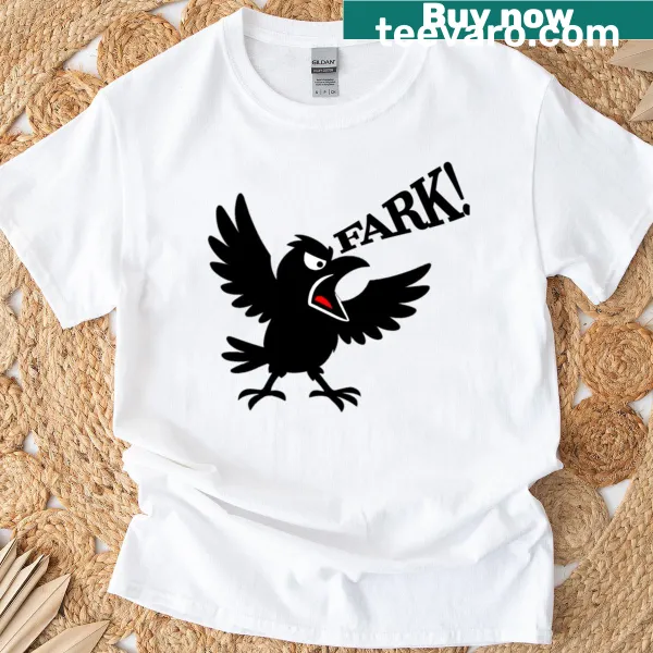 T-shirt with an angry crow shouting 'Fark'