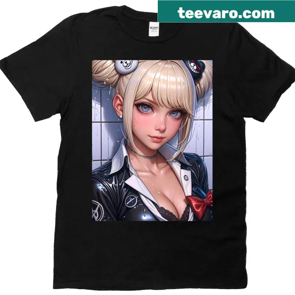 Junko Enoshima T-shirt with chaotic shower design from Danganronpa