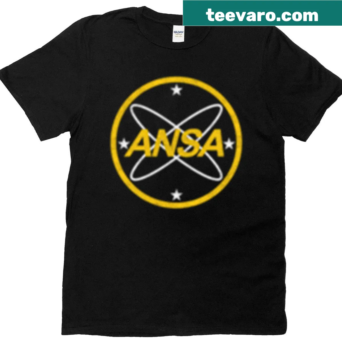 Chest pocket tee featuring NASA-inspired design elements — on a men's t-shirt