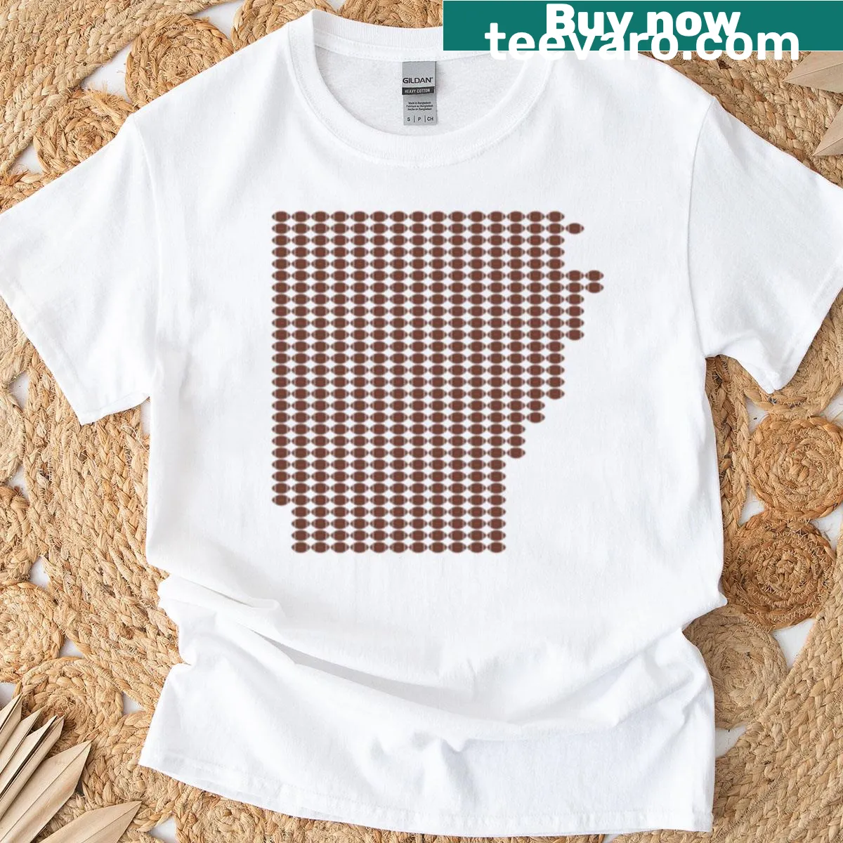 Arkansas football-themed T-shirt with dynamic graphic design — on a men's t-shirt