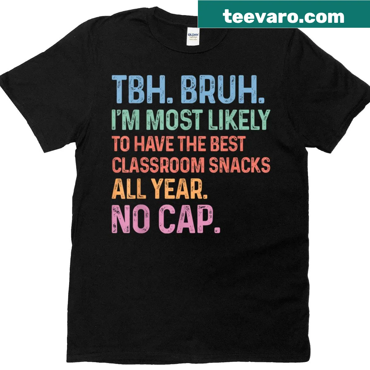 Funny back-to-school t-shirt with snack-themed slogan — on a men's t-shirt