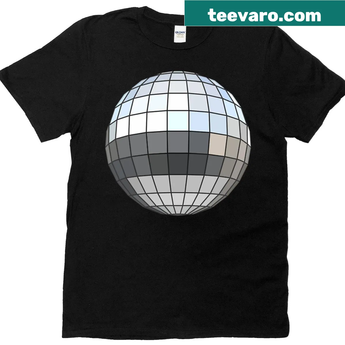 Oversized t-shirt with colorful disco ball stickers — on a men's t-shirt