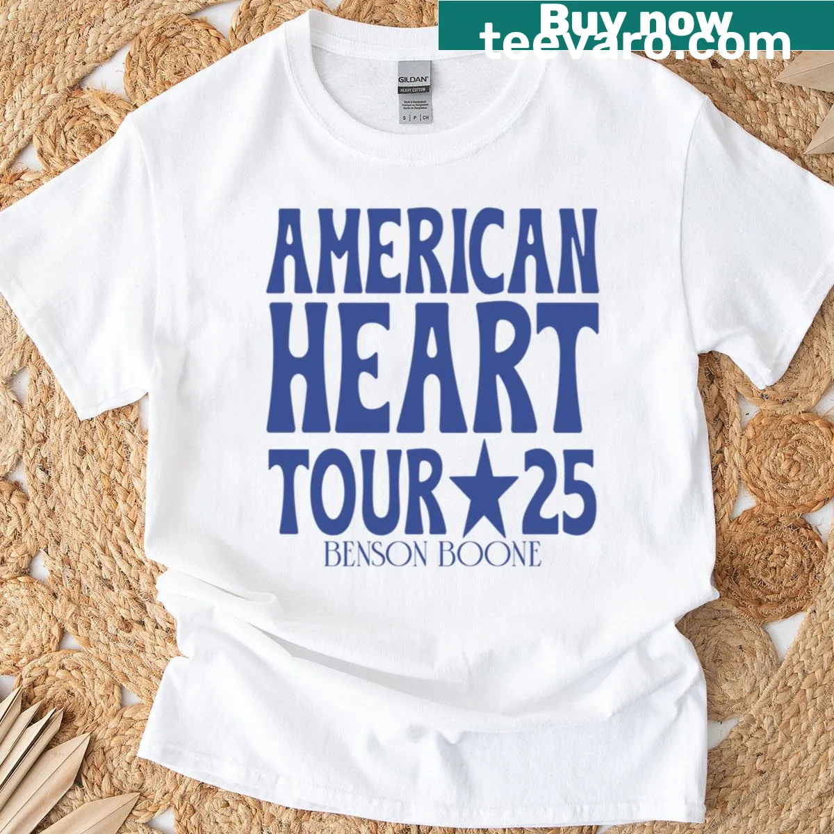 Oversized T-shirt with American Heart Tour graphic — on a men's t-shirt