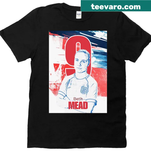 Beth Mead England football T-shirt with her name and number 9