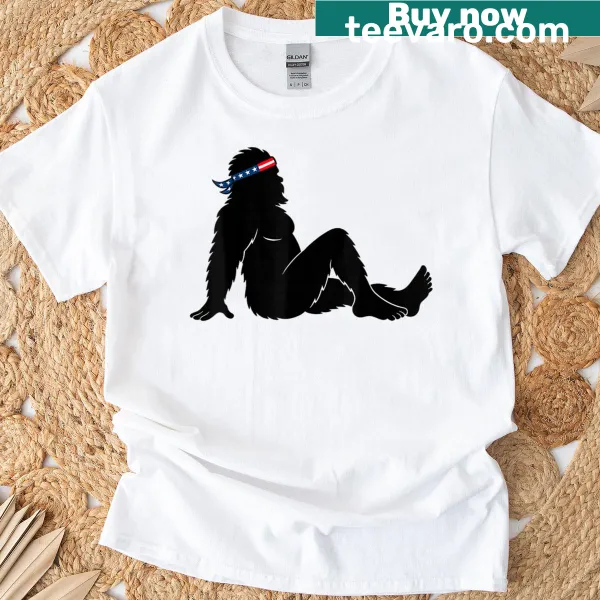 Bigfoot Mudflap silhouette t-shirt with patriotic theme
