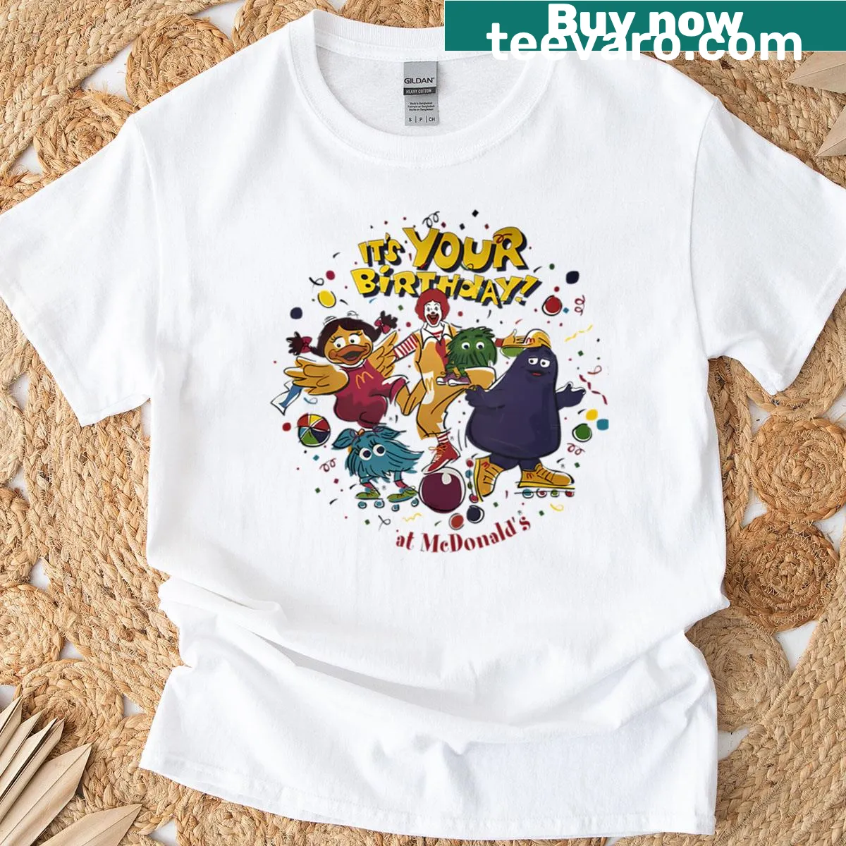 Vintage cartoon movie logo T-shirt for kids' birthday — on a men's t-shirt