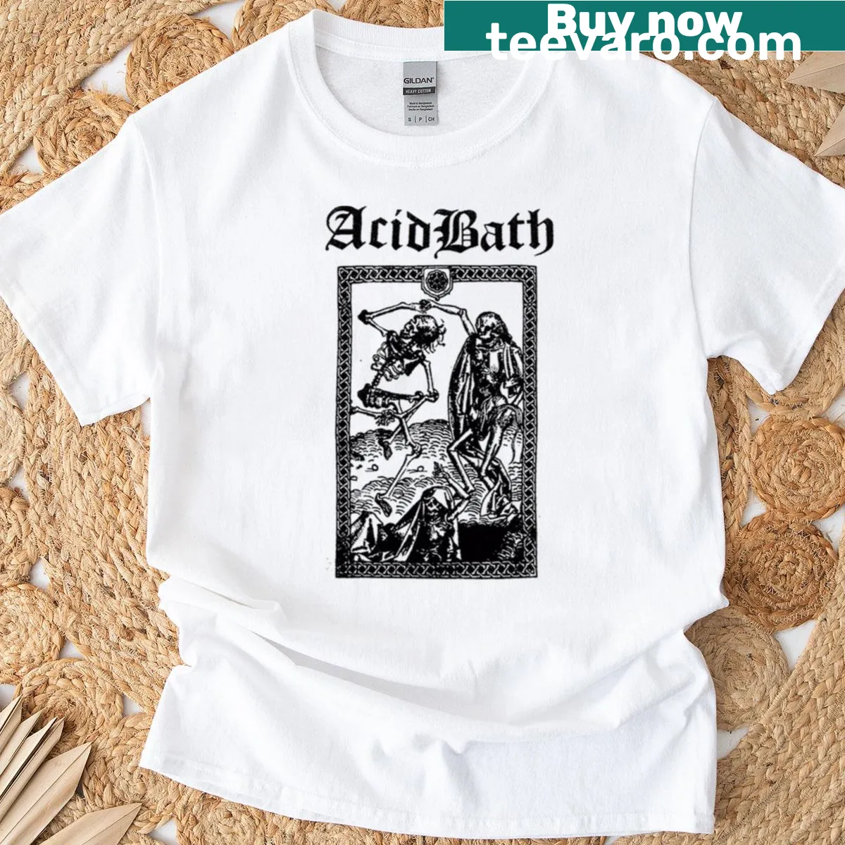 Vintage-style rock band t-shirt with a classic design — on a men's t-shirt
