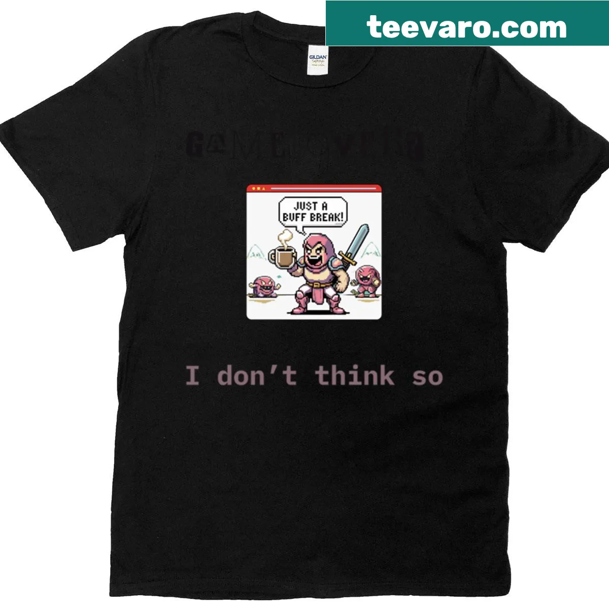Oversized t-shirt with graphic text 'Buff Break Activated' for casual wear. — on a men's t-shirt