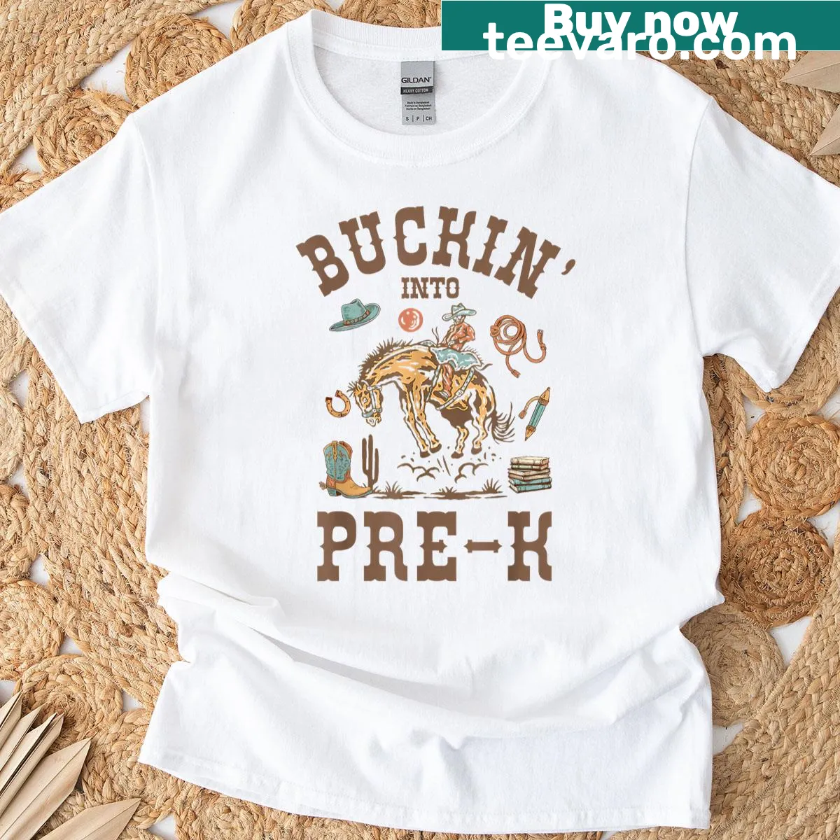 Cute cowboy-themed t-shirt for preschool kids — on a men's t-shirt