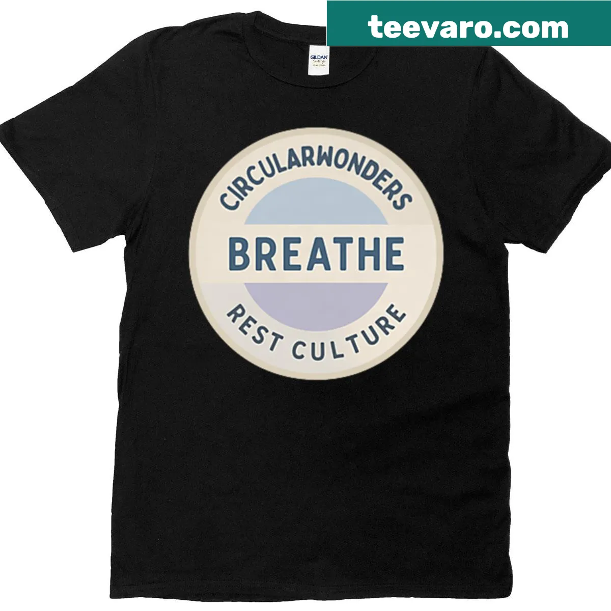 Hand-lettered graphic promoting rest and mindfulness on a premium T-shirt. — on a men's t-shirt