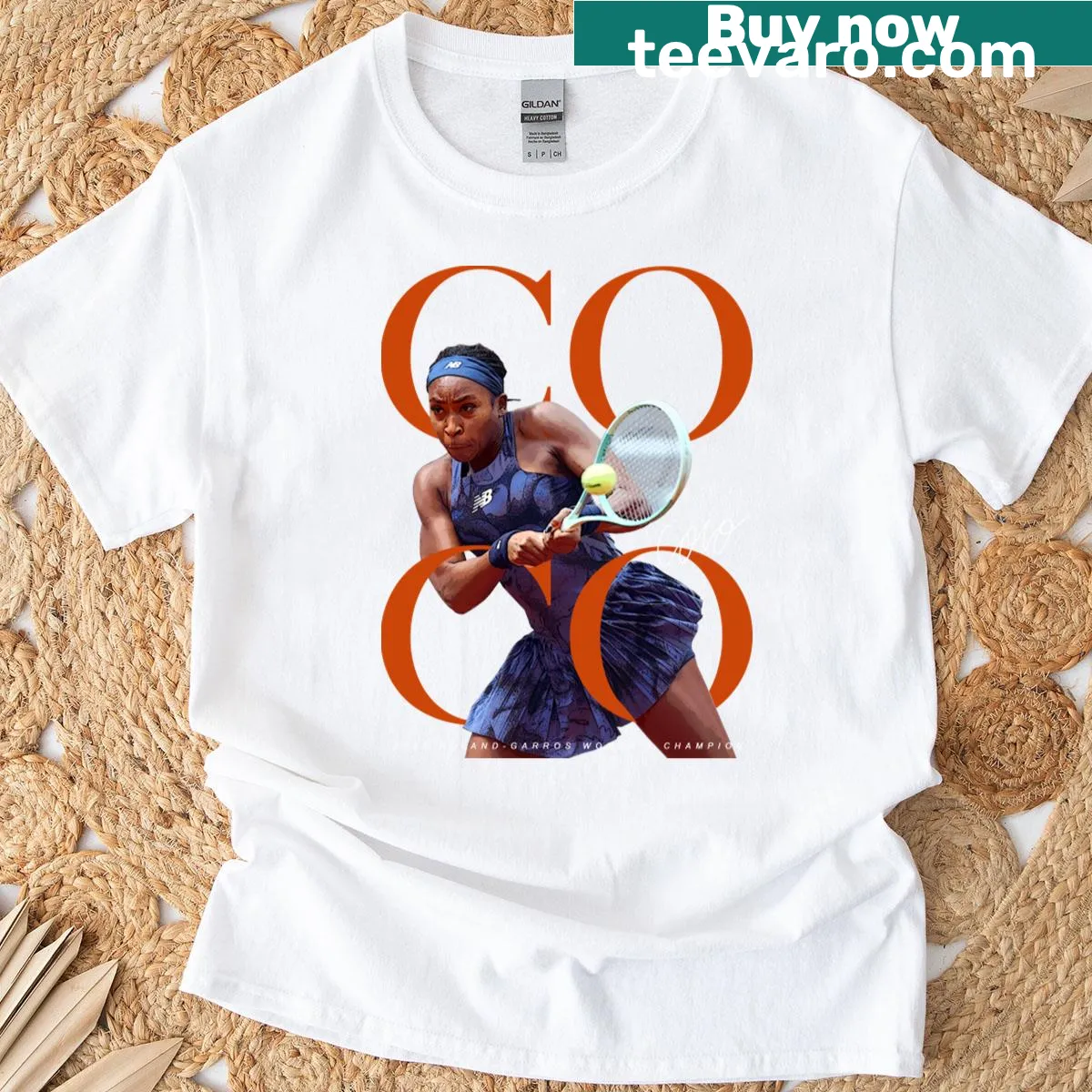Inspirational T-shirt celebrating Coco Gauff and her achievements — on a men's t-shirt
