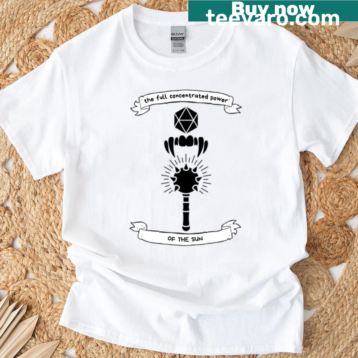Graphic t-shirt with bold typography stating 'Concentrated Power' — on a men's t-shirt