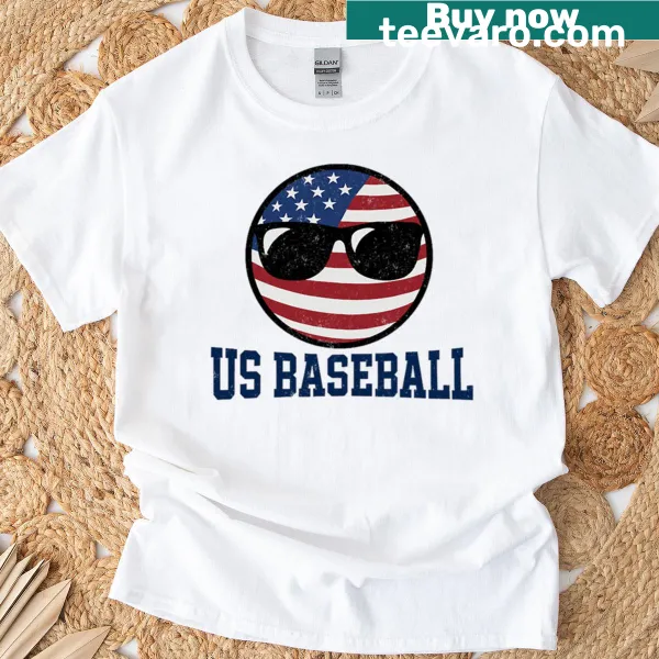 Playful baseball-themed T-shirt with whimsical graphics