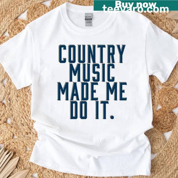 Humorous typography on a country music-themed t-shirt
