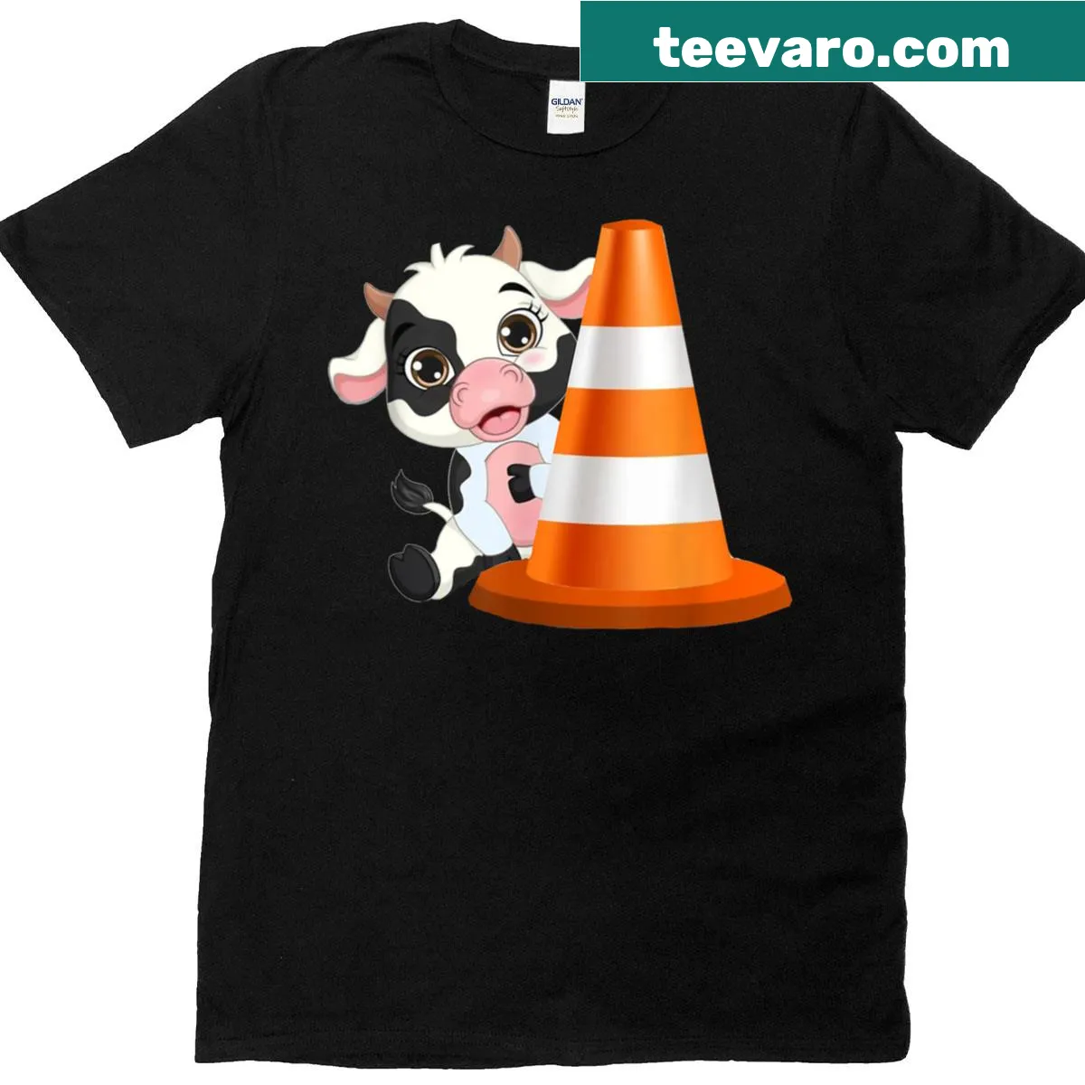 Playful Cows And Cones T-shirt featuring cows and ice cream cones design — on a men's t-shirt