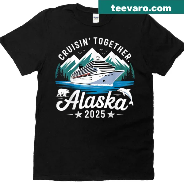Cruise-themed graphic for Alaska 2025 on t-shirt