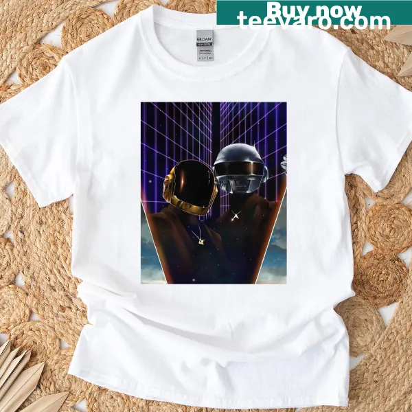 Graphic T-shirt featuring Daft Punk's iconic imagery and design.