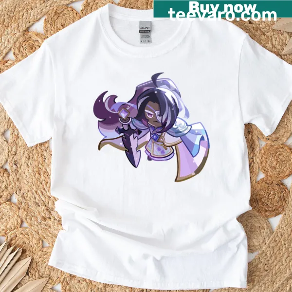 Oversized T-shirt featuring a cartoon dark chocolate cookie graphic