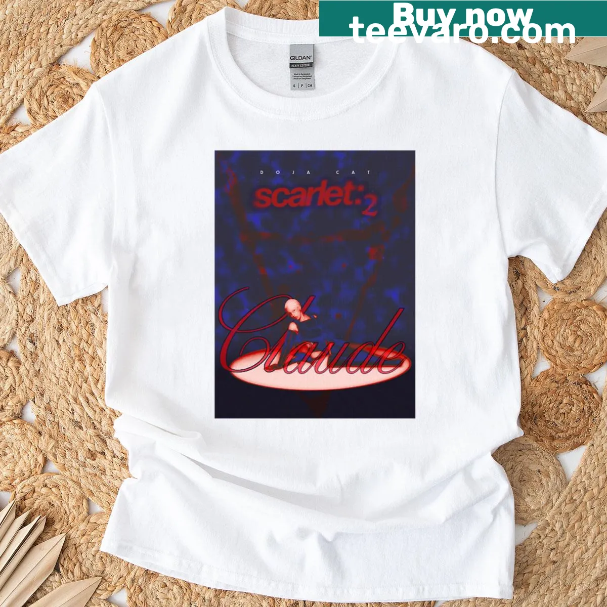 Doja Cat Scarlet 2 album-inspired graphic T-shirt — on a men's t-shirt
