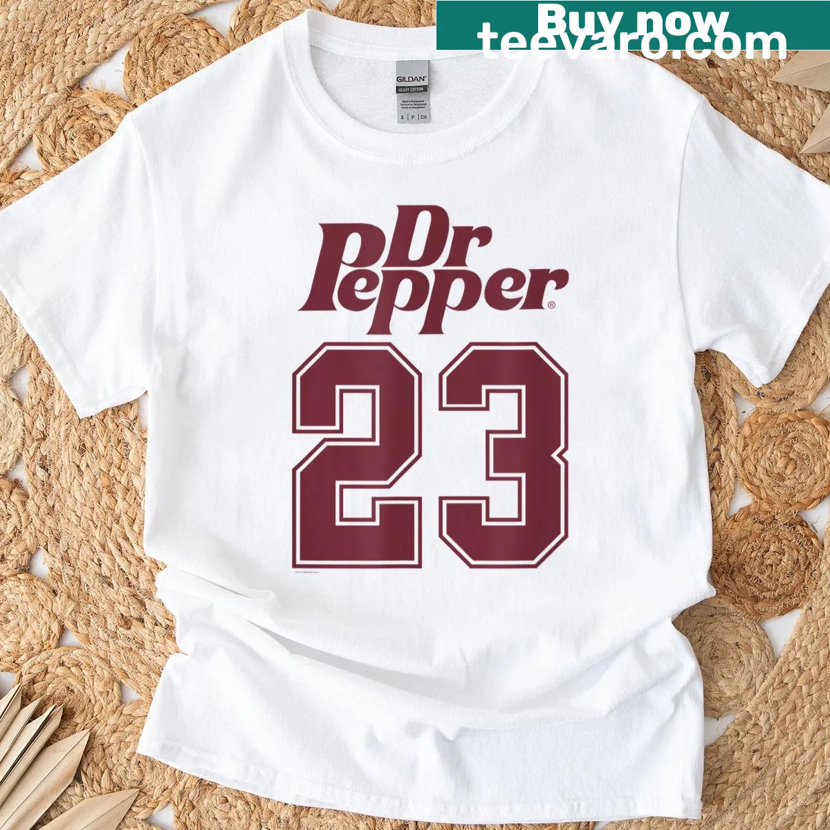Retro Dr Pepper 23 Flavors T-shirt in collegiate style — on a men's t-shirt