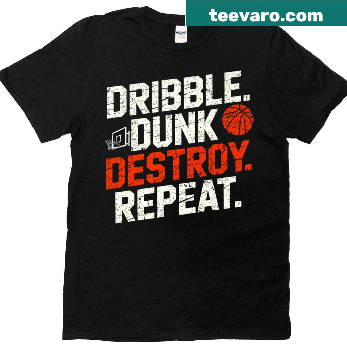 Basketball-themed t-shirt with motivational slogan — on a men's t-shirt