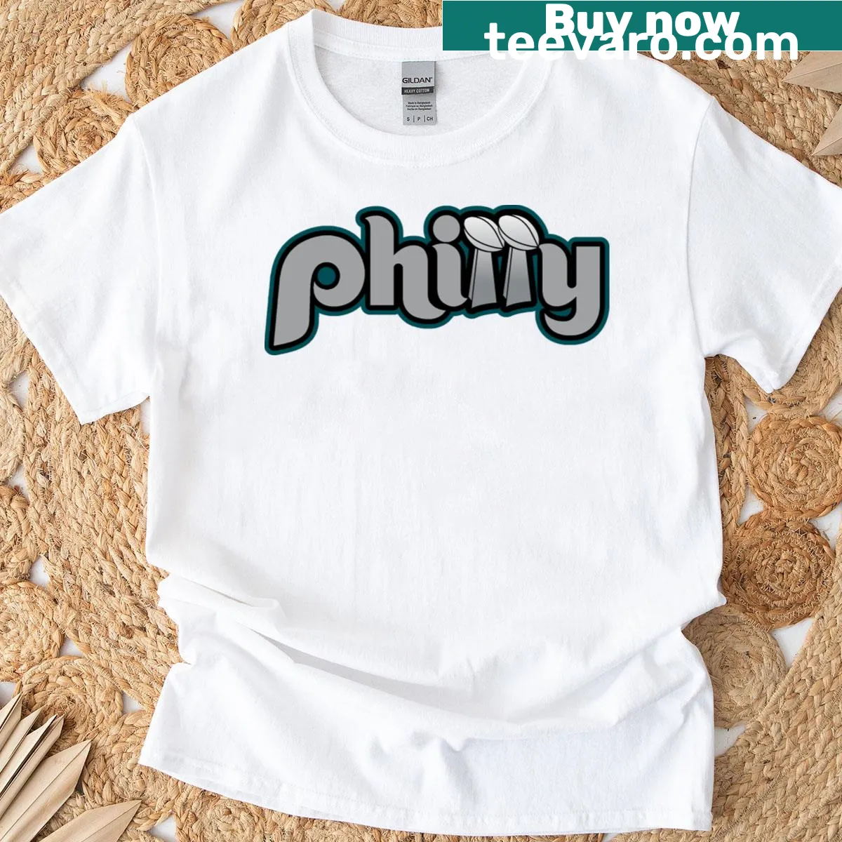 Eagles Champions T-shirt with bold Philadelphia football graphics — on a men's t-shirt